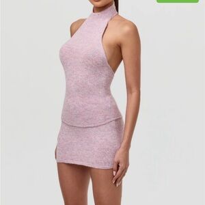 Pink Halter Knit set